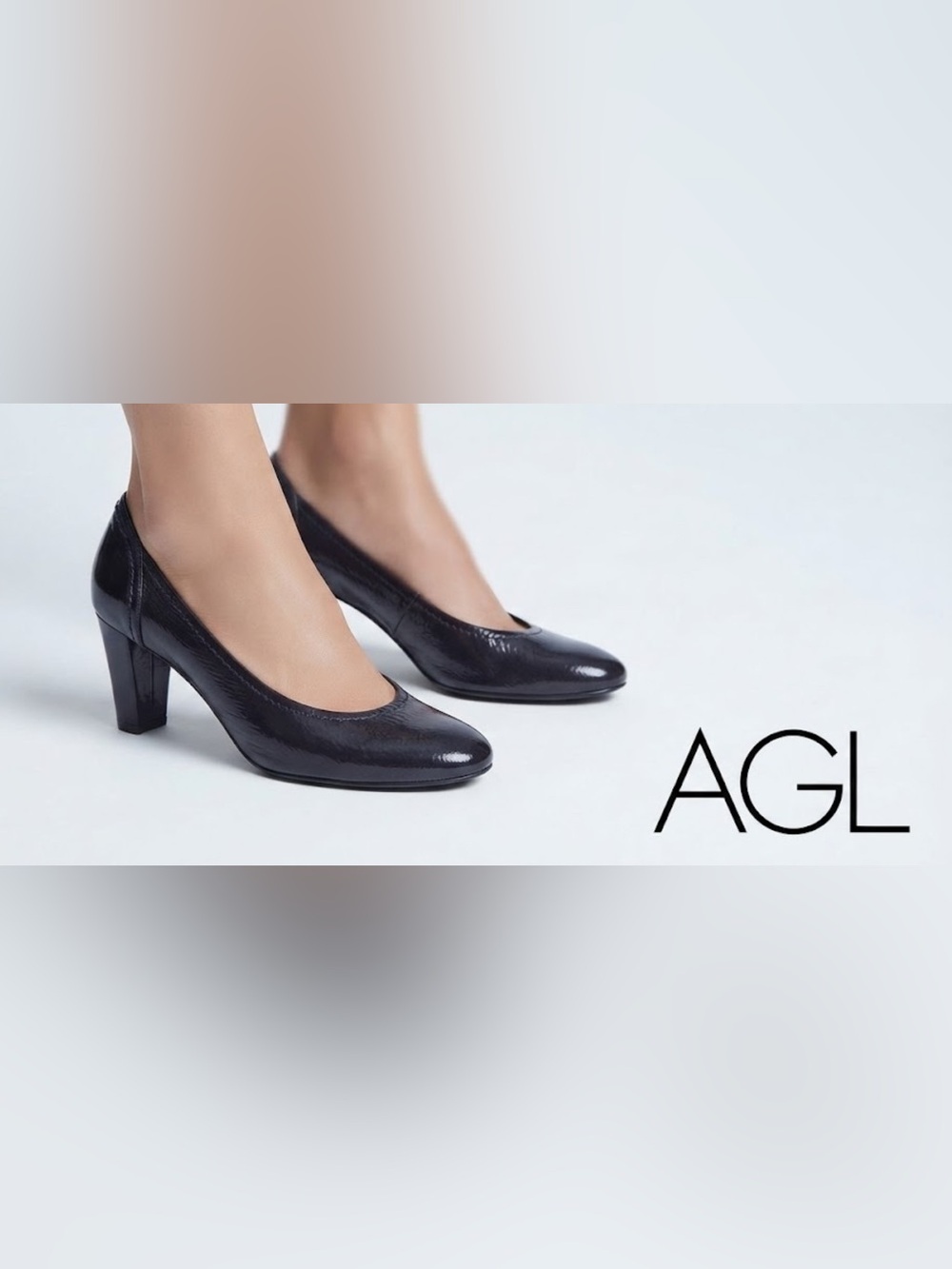 Authentic AGL patent leather pumps heels sz 8.5 Euro 38.5